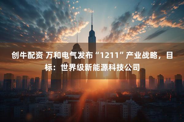 创牛配资 万和电气发布“1211”产业战略，目标：世界级新能源科技公司